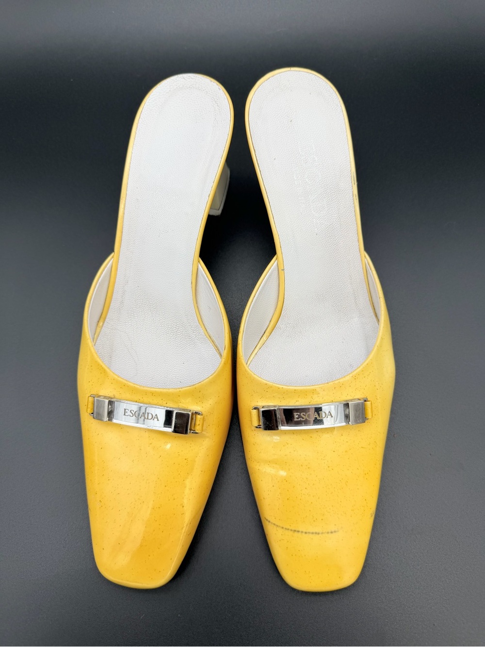 Vintage Escada Yellow Patent Leather Slingback Pumps – Size 5.5B